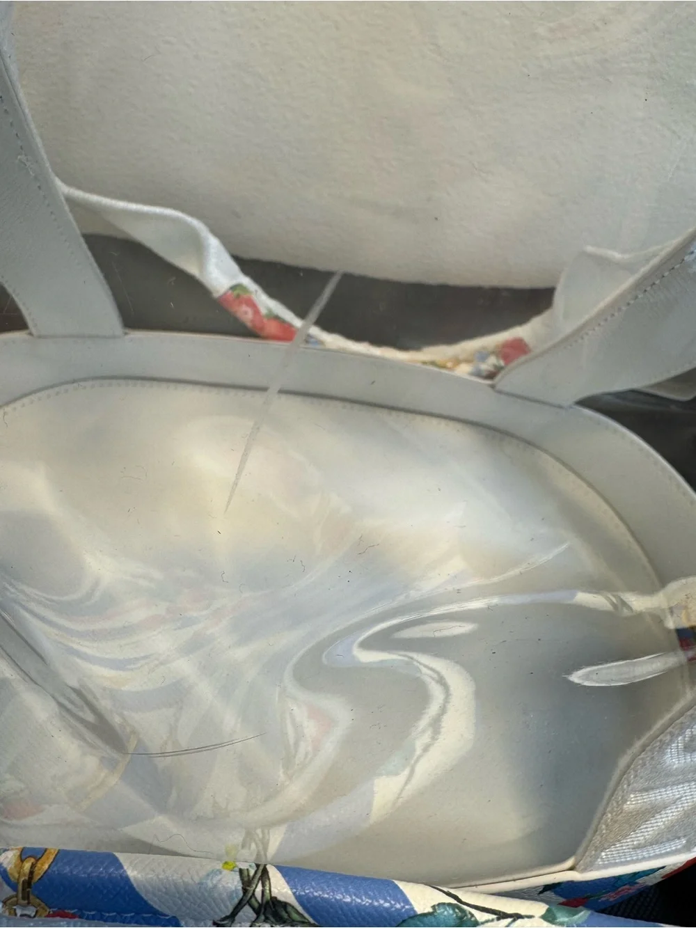 NWT Kurt Geiger Hampstead Clear Vinyl Strawberry Tote w/Pouch and Dustbag
